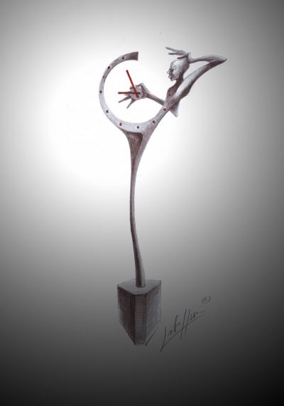 A useful forged sculpture - clocks (2010) sketch