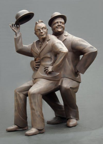 Laurel & Hardy - life size forged sculpture (2007).