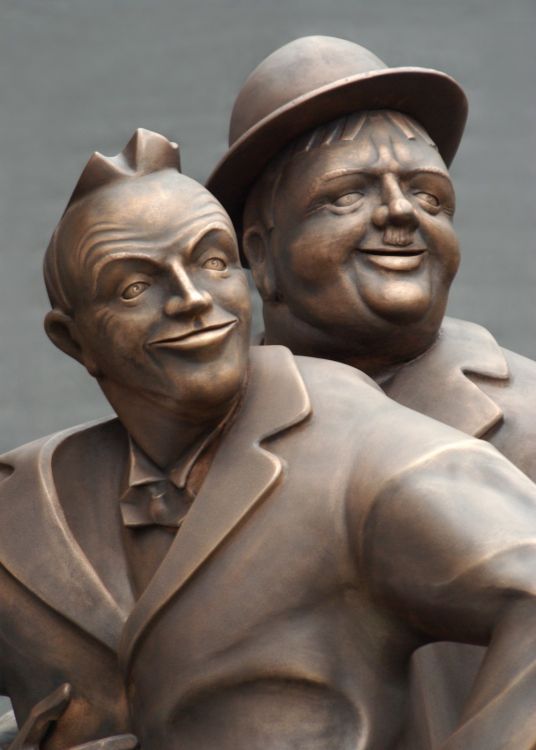 Laurel & Hardy - life size forged sculpture (2007).