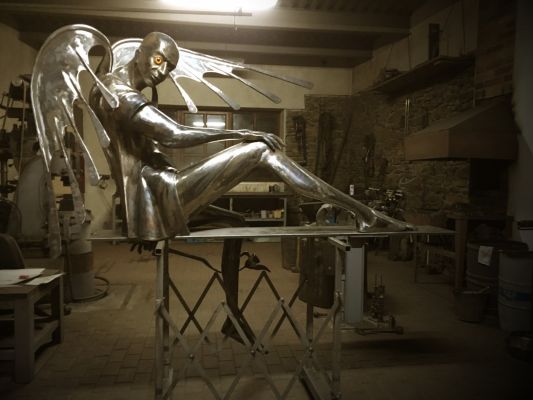 Angel Guard - forged sculpure - before zinc coating