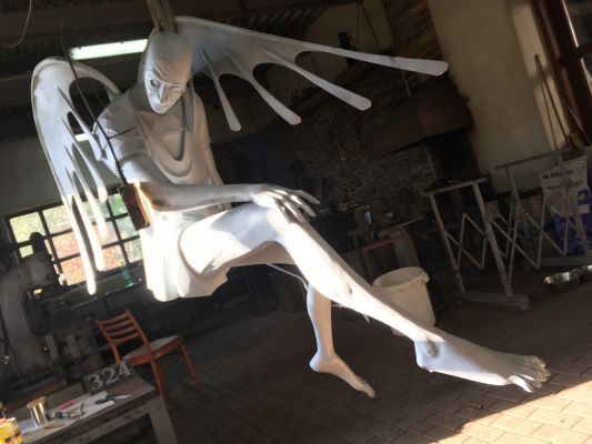 Angel Guard - forged sculpure - zinc coated