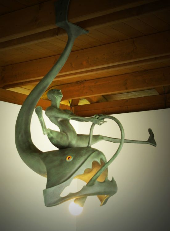 Chandelier Devil - forged sculpture - light (2016).