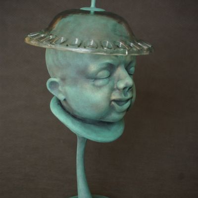 Magic mushroom baby - forged sculpture