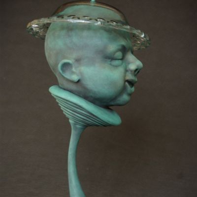 Magic mushroom baby - forged sculpture