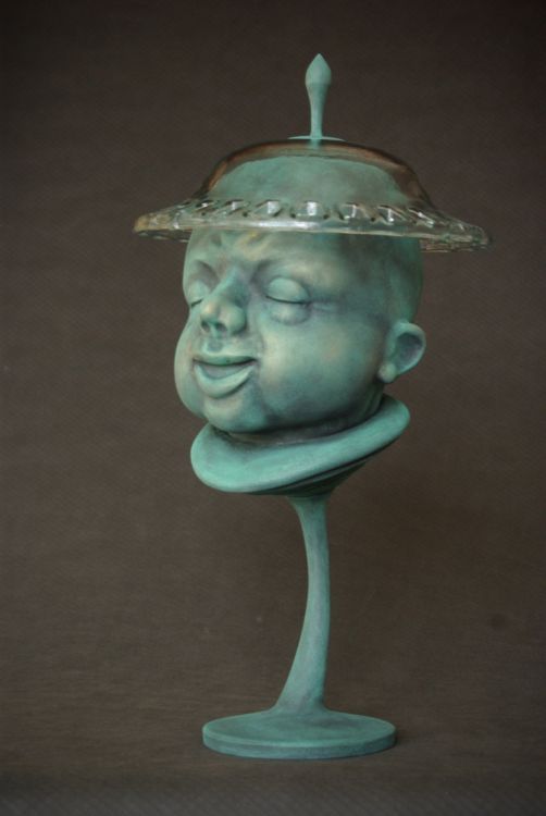 Magic mushroom baby - forged sculpture