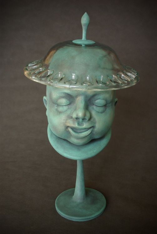 Magic mushroom baby - forged sculpture